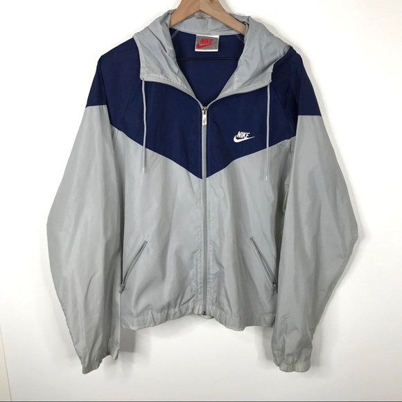 Nike Other - Nike Vintage Red Tag Zip Up Windbreaker Gray Blue